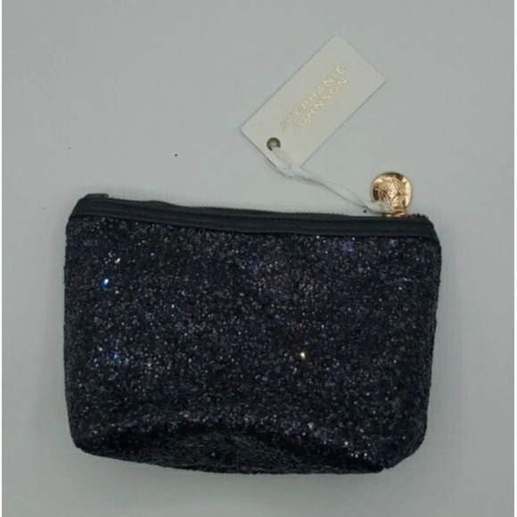 Stephanie Johnson Hollywood Black Laura Small Trapezoid Bag Make Up Bag NWT - Picture 7 of 7